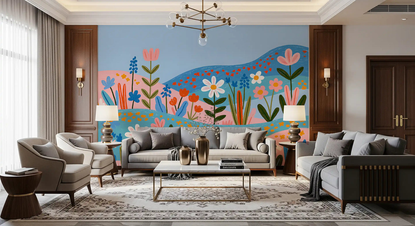 Bohemian Spring Meadow Landscape Wall Mural