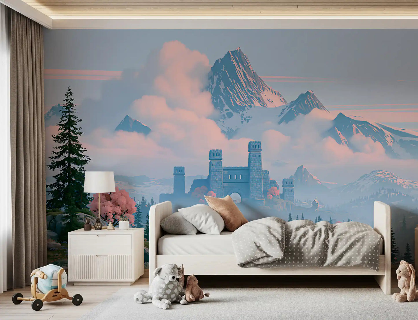 Enchanted Highland Fortress Landscape Wall Mural