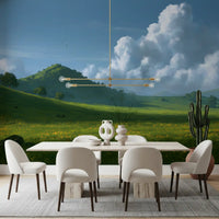 Rolling Green Hills and Summer Skies Wall Mural