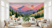 Serene Mountain Valley Vista Wall Mural