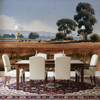 Serene Meadow Wildlife Landscape Wall Mural