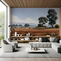 Serene Meadow Wildlife Landscape Wall Mural