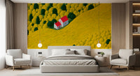 Sunlit Rural Cottage Landscape Wall Mural