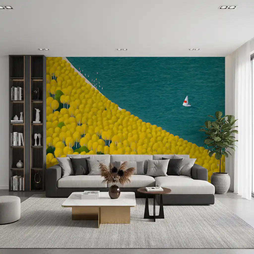Isometric Autumn Sailing Journey Wall Mural