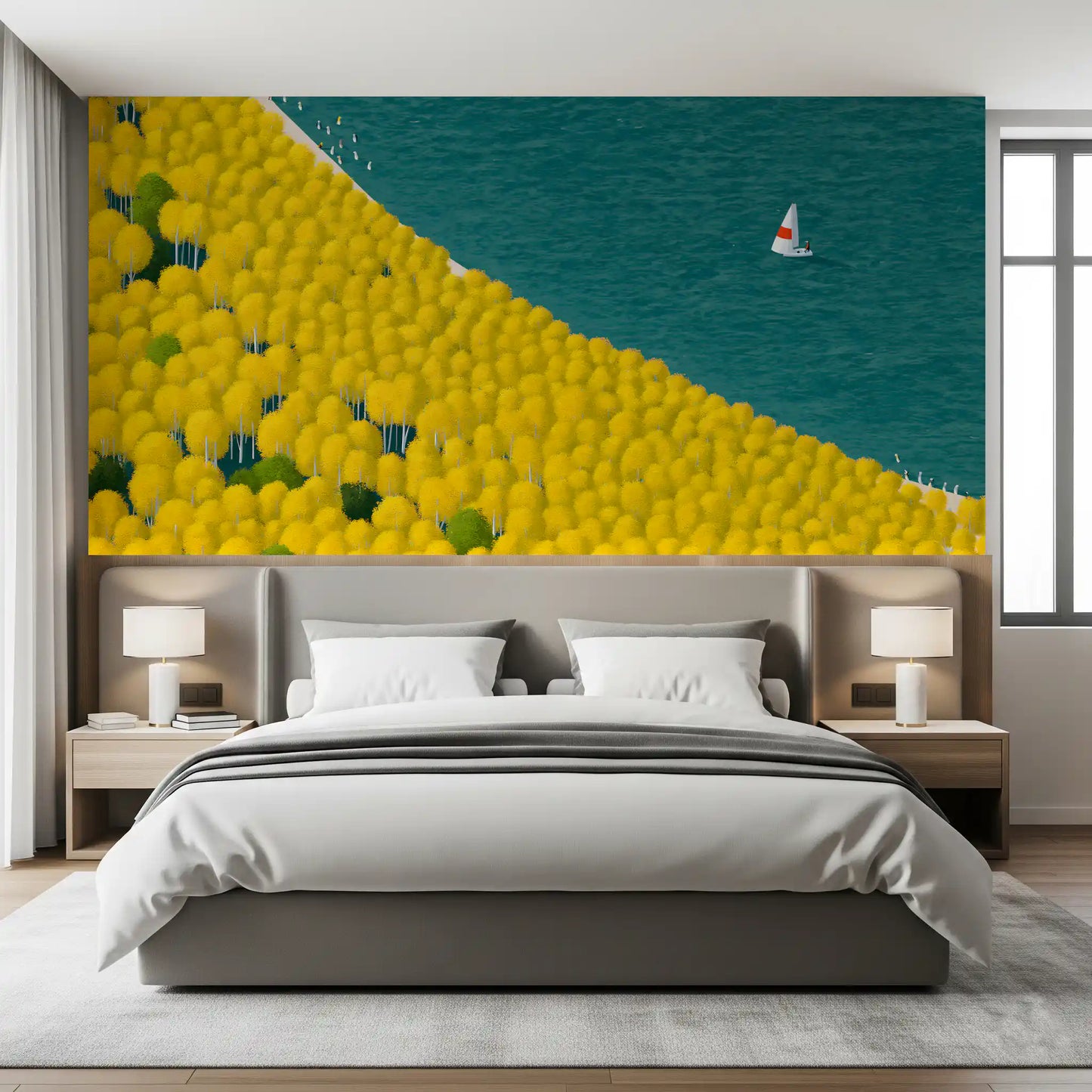 Isometric Autumn Sailing Journey Wall Mural