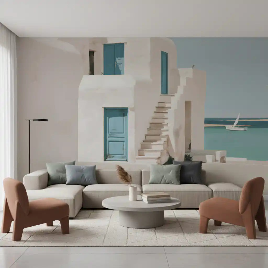 Mediterranean Sea Breeze Study Wall Mural