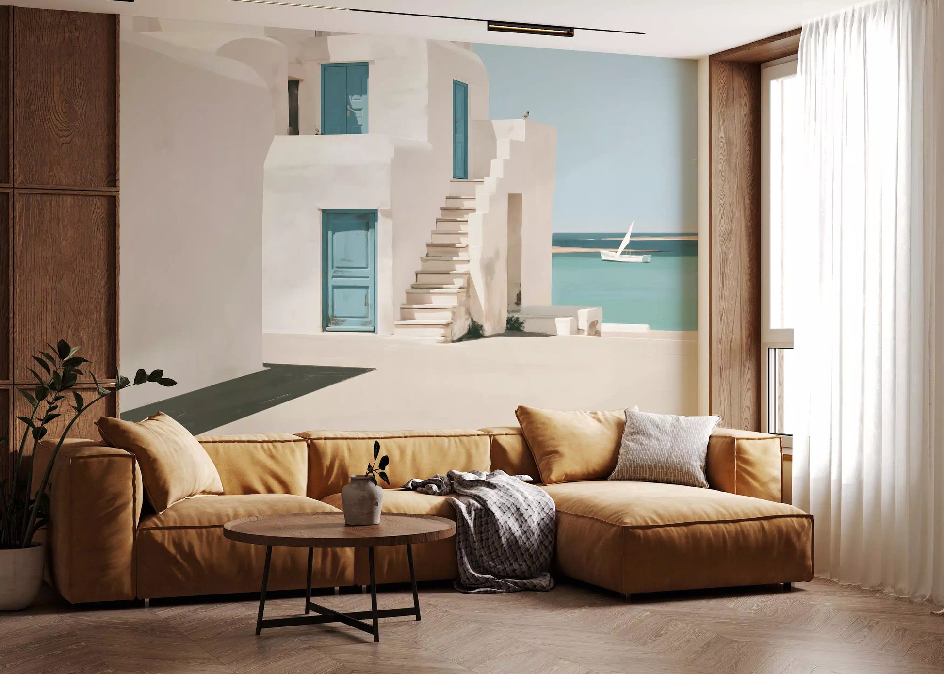 Mediterranean Sea Breeze Study Wall Mural