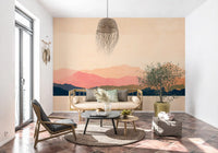 Serene Sunset Mountain Peaks Wall Mural