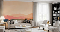 Serene Sunset Mountain Peaks Wall Mural