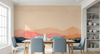 Serene Sunset Mountain Peaks Wall Mural