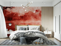 Ethereal Red Temple Waters Wall Mural