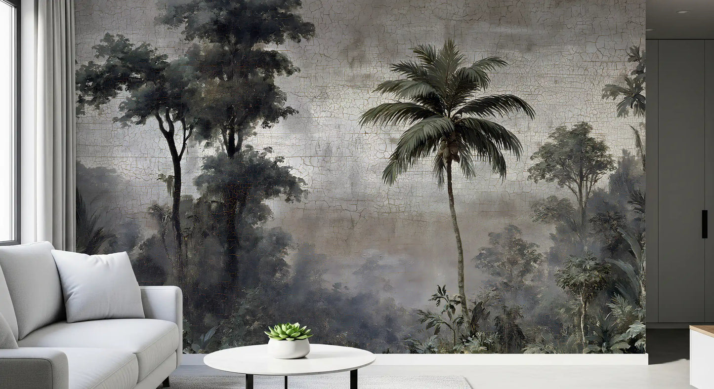 Vintage Tropical Jungle Escape Wall Mural