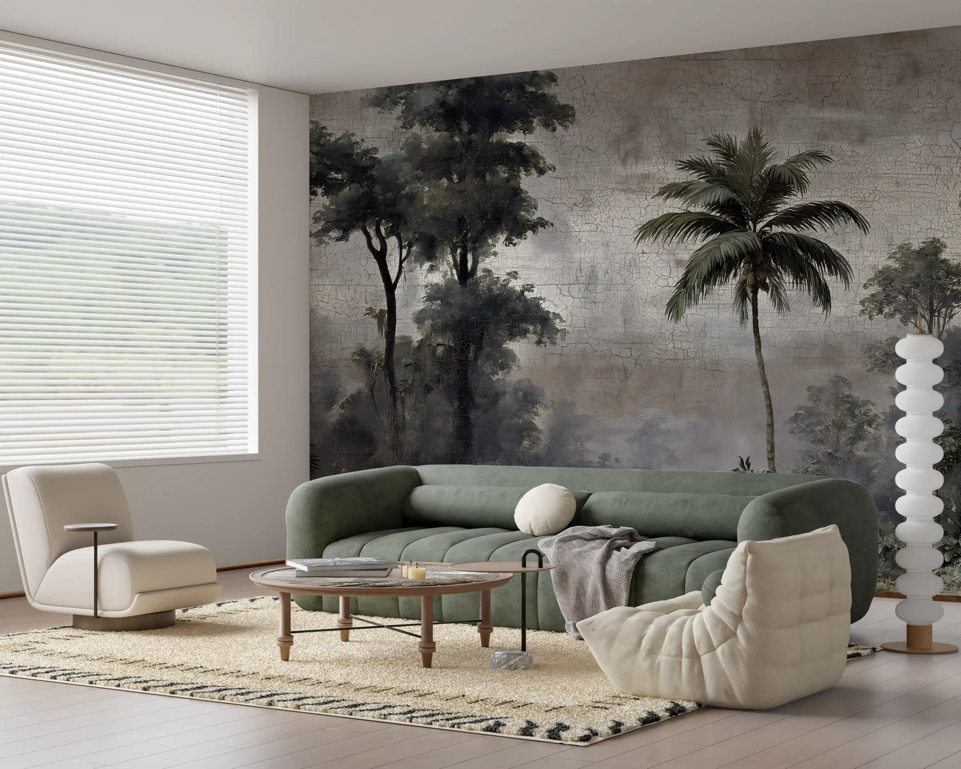 Vintage Tropical Jungle Escape Wall Mural