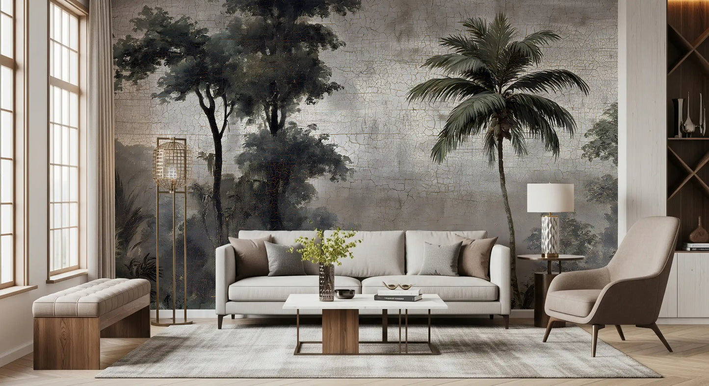 Vintage Tropical Jungle Escape Wall Mural