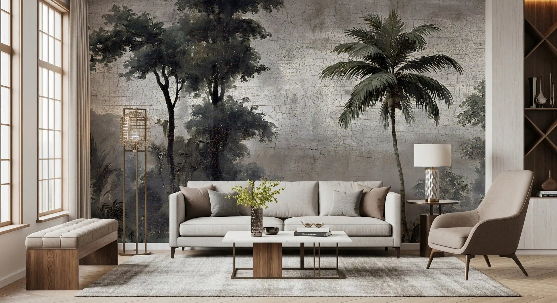 Vintage Tropical Jungle Escape Wall Mural
