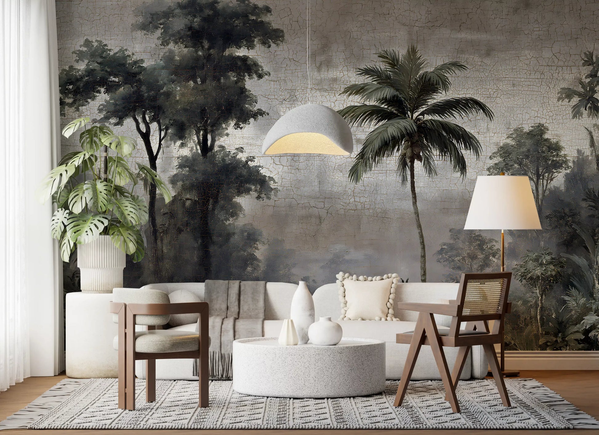 Vintage Tropical Jungle Escape Wall Mural