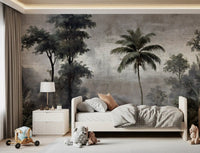 Vintage Tropical Jungle Escape Wall Mural