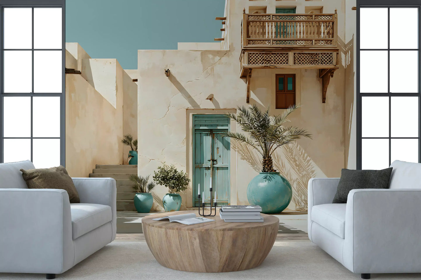Middle Eastern Courtyard Oasis Wall Mural