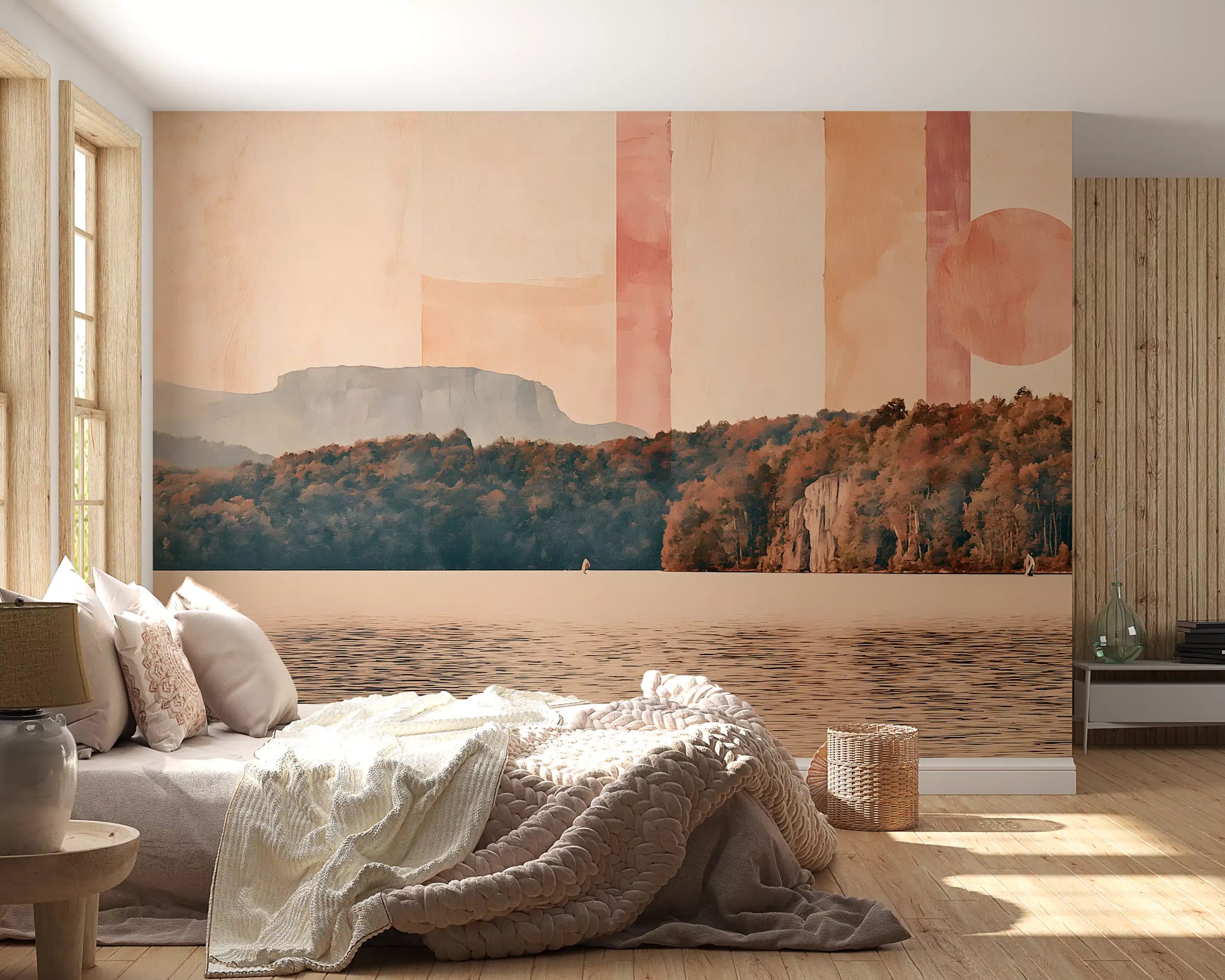 Abstract Horizon Lake Scenery Wall Mural