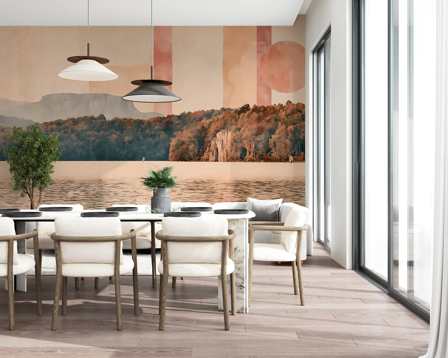 Abstract Horizon Lake Scenery Wall Mural