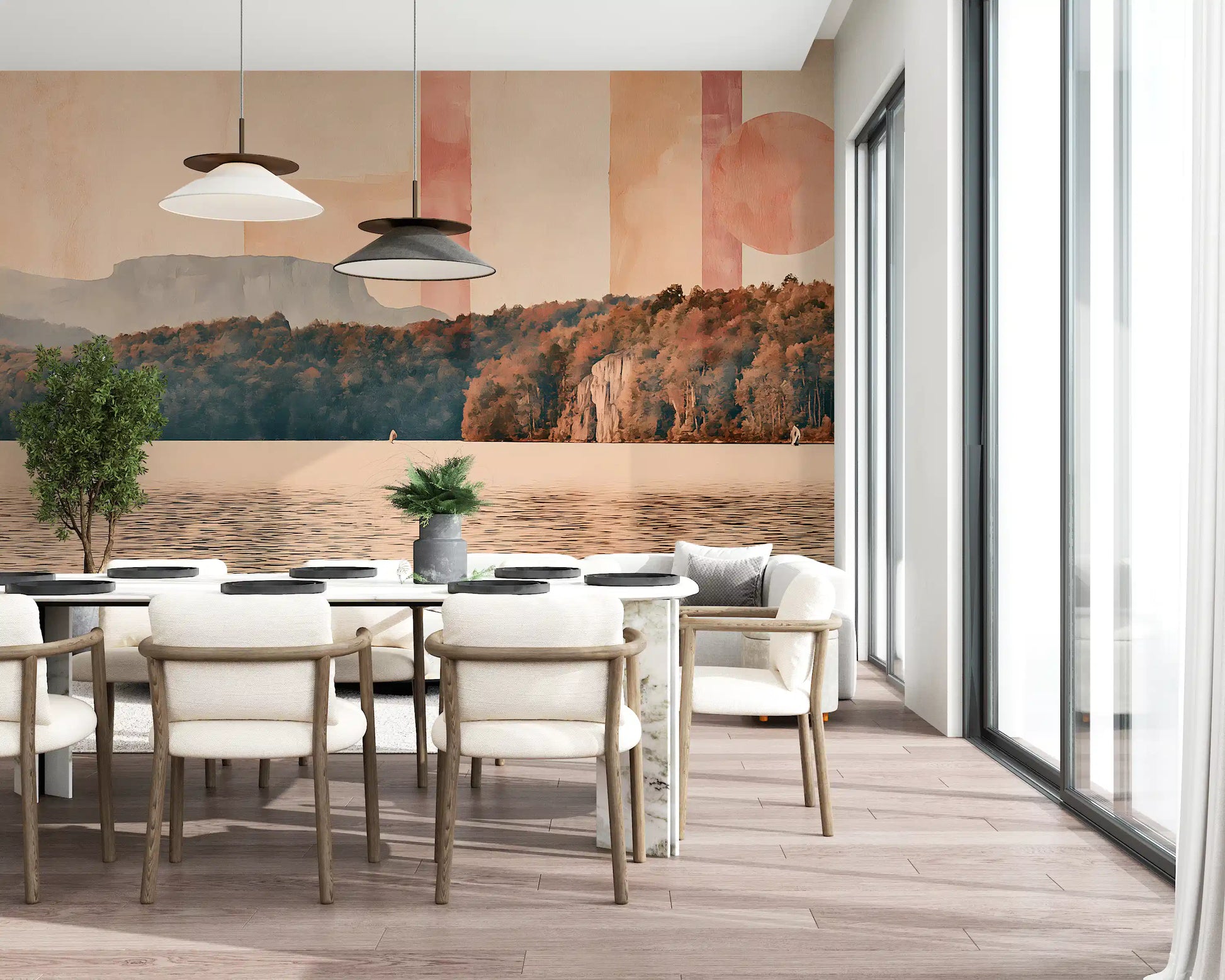 Abstract Horizon Lake Scenery Wall Mural