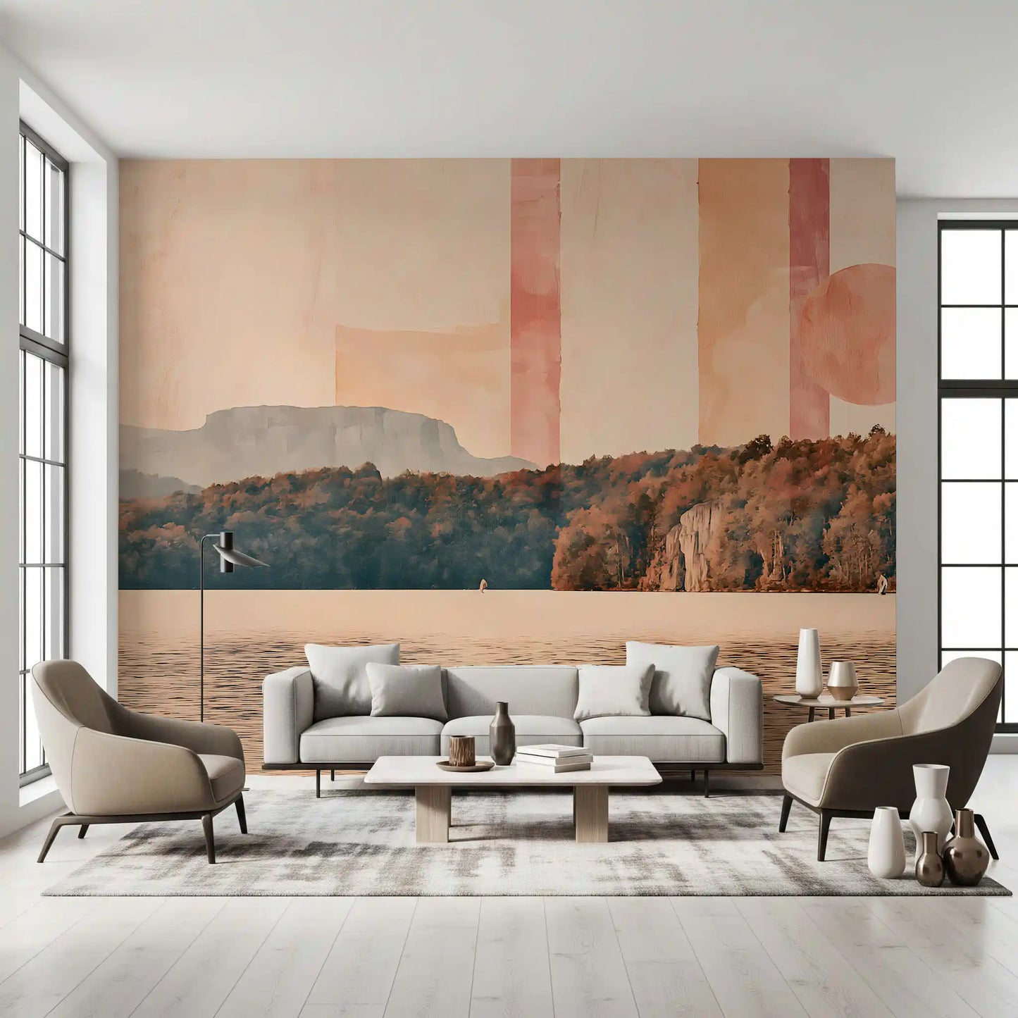 Abstract Horizon Lake Scenery Wall Mural