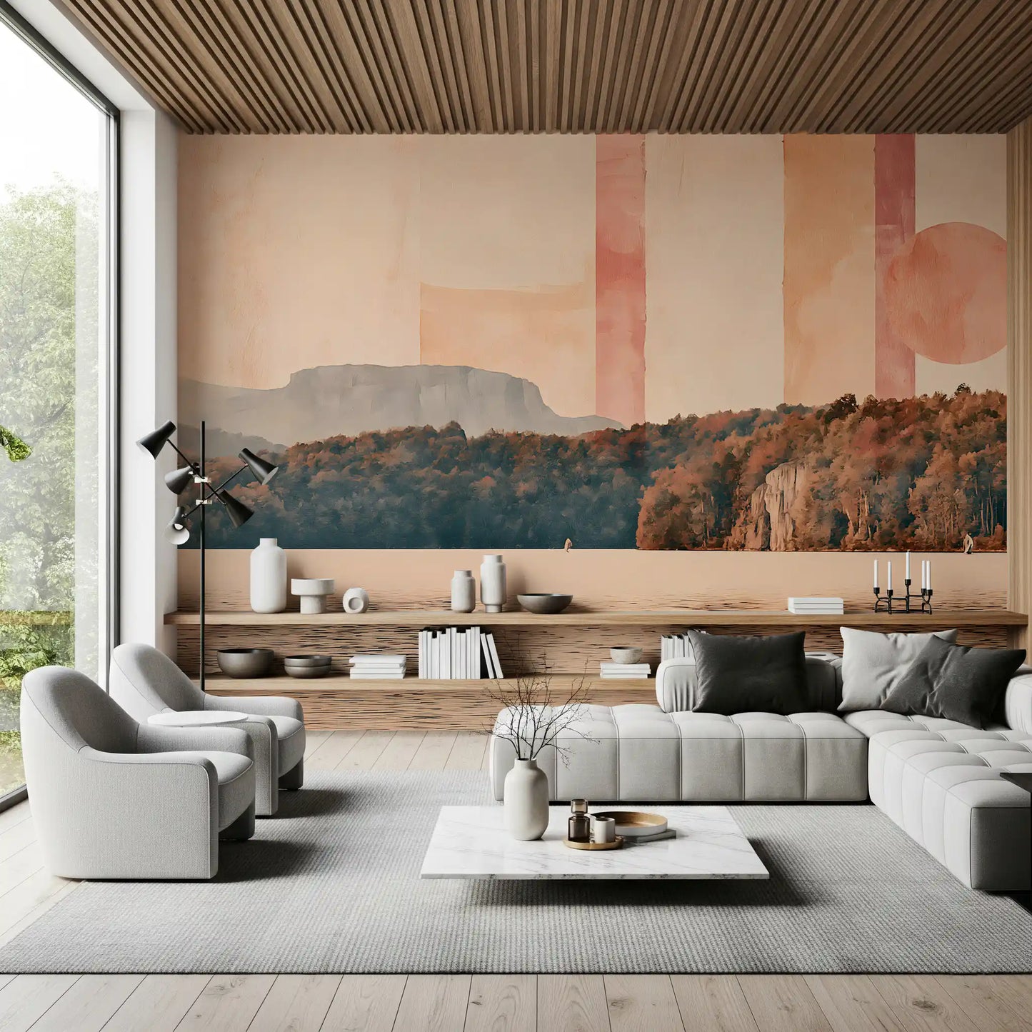 Abstract Horizon Lake Scenery Wall Mural