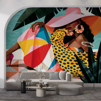 Chic Summer Leisure Illustration Wall Mural