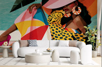 Chic Summer Leisure Illustration Wall Mural