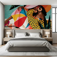 Chic Summer Leisure Illustration Wall Mural
