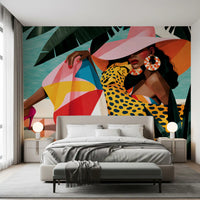 Chic Summer Leisure Illustration Wall Mural