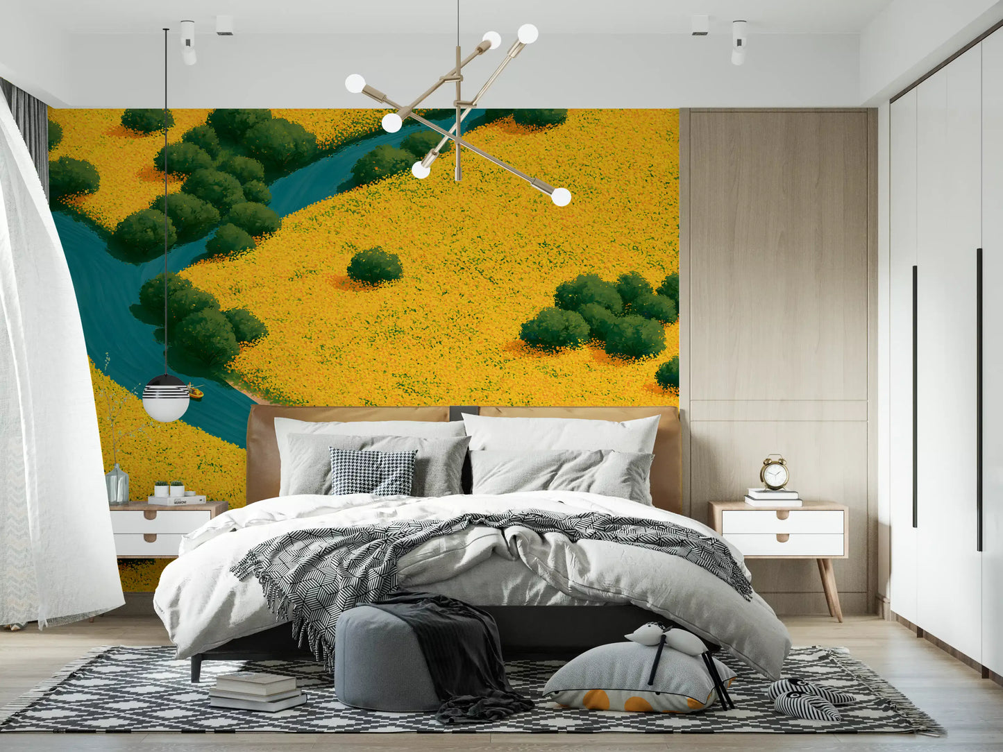 Summer Wildflower Stream Vista Wall Mural