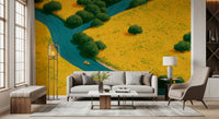 Summer Wildflower Stream Vista Wall Mural