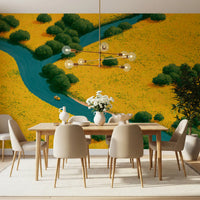 Summer Wildflower Stream Vista Wall Mural