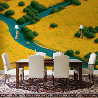 Summer Wildflower Stream Vista Wall Mural