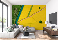 Golden Fields and Winding Stream Landscape Wall Mural
