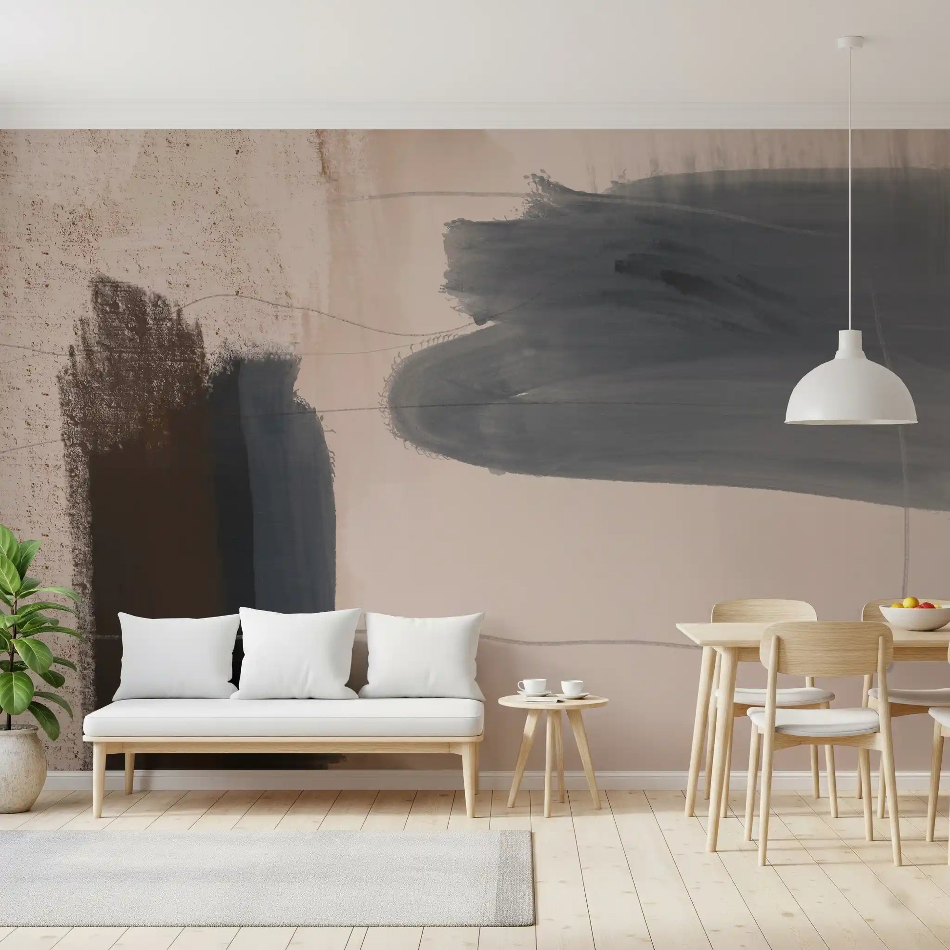 Brushed Silence - blue-grey-abstract Wall Mural