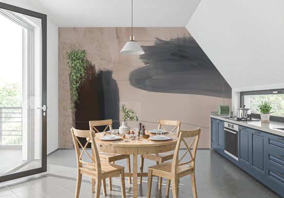 Brushed Silence - blue-grey-abstract Wall Mural