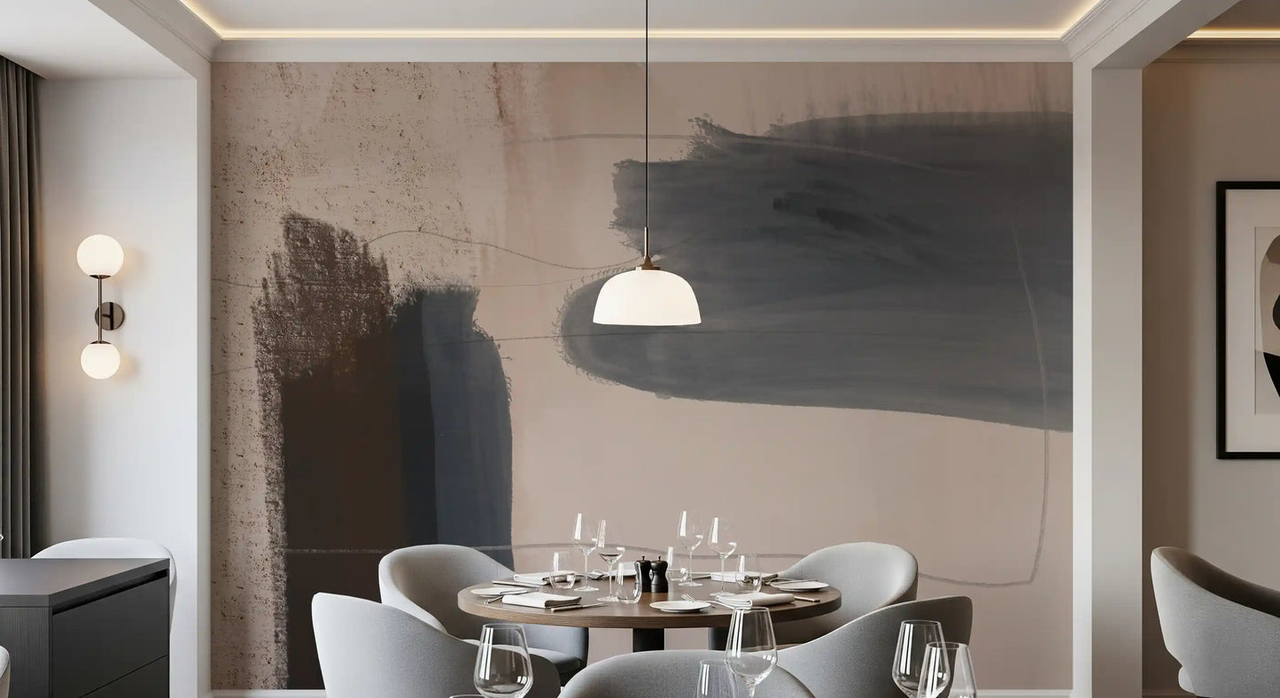 Brushed Silence - blue-grey-abstract Wall Mural