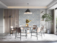 Block Print Damask Floral Wallpaper⁠