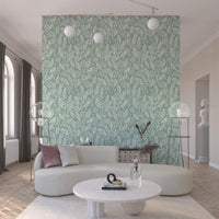 Sage Green Hand-Drawn Floral Line Art Wallpaper⁠