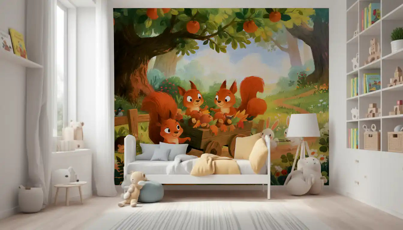 Autumn Woodland Friends Adventure Wall Mural