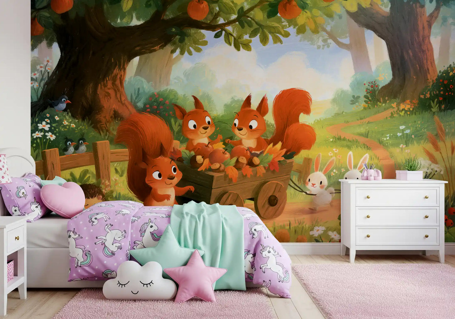 Autumn Woodland Friends Adventure Wall Mural