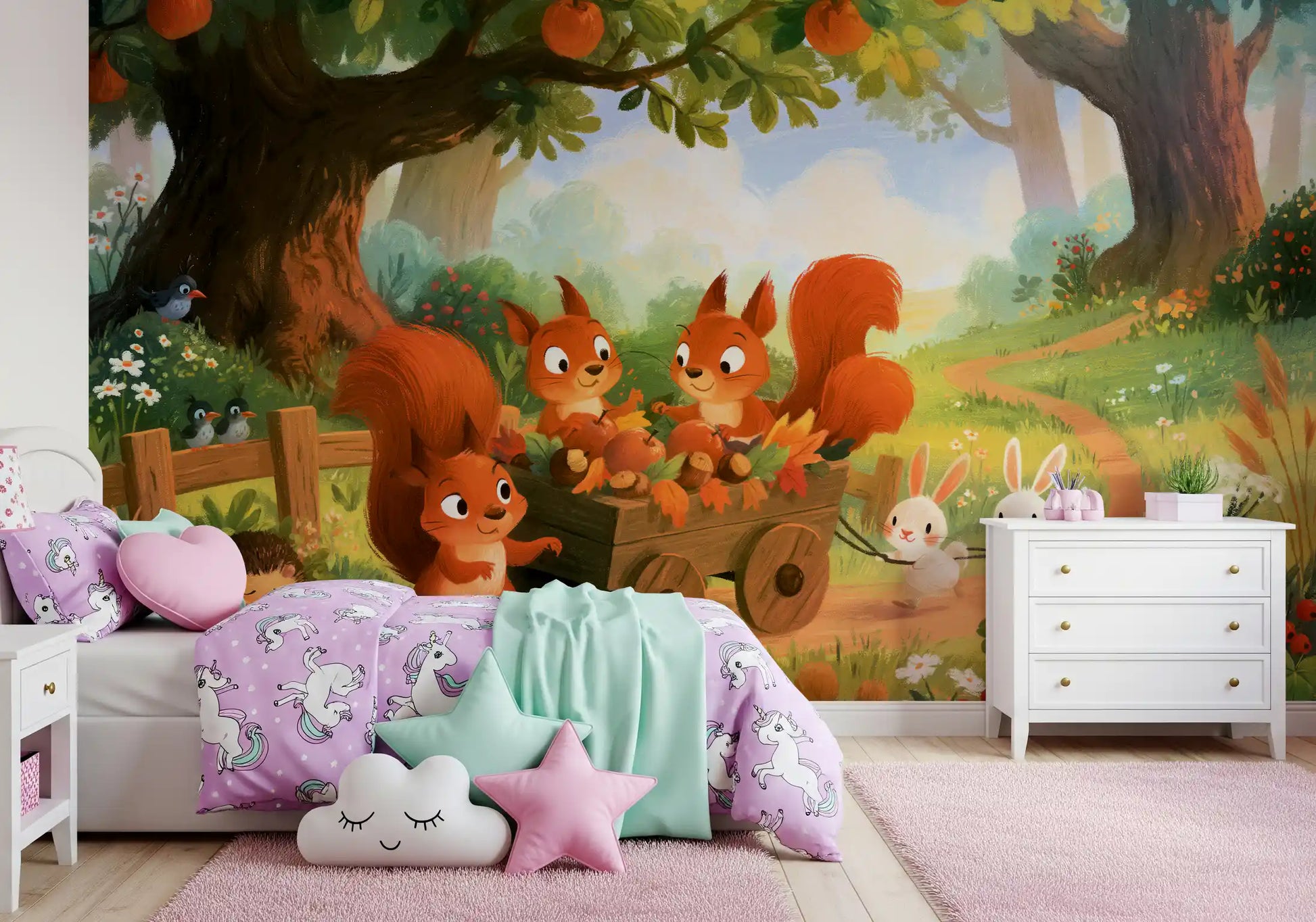 Autumn Woodland Friends Adventure Wall Mural