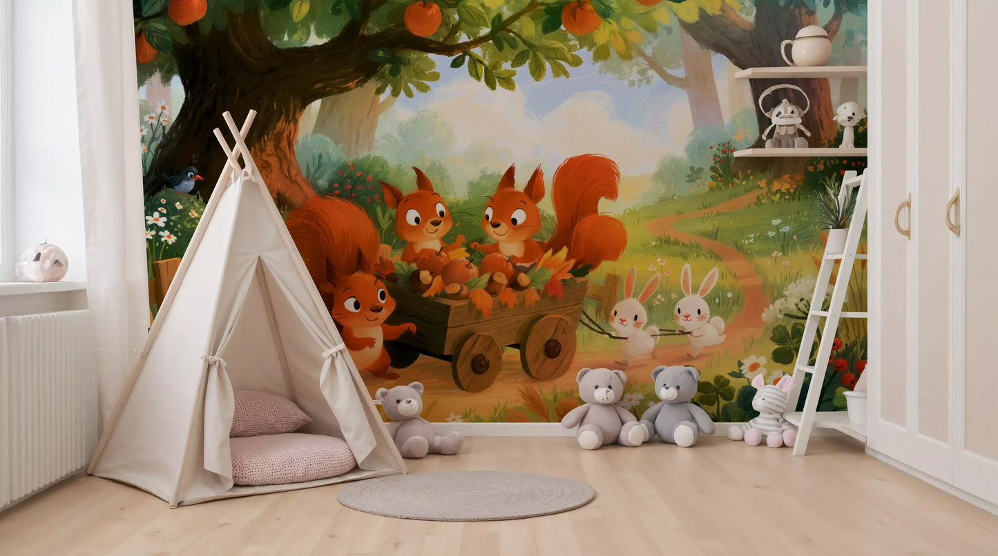 Autumn Woodland Friends Adventure Wall Mural