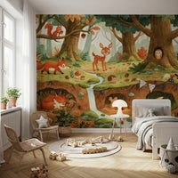 Woodland Creatures Forest Life Wall Mural
