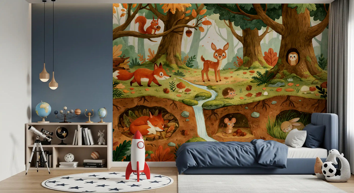 Woodland Creatures Forest Life Wall Mural