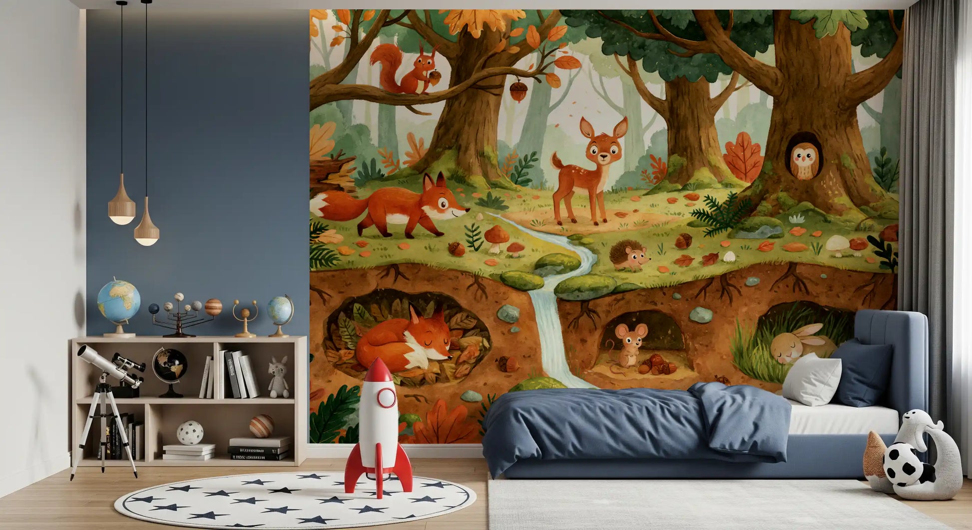 Woodland Creatures Forest Life Wall Mural