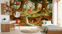 Woodland Creatures Forest Life Wall Mural