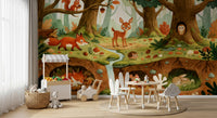 Woodland Creatures Forest Life Wall Mural